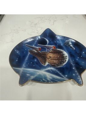 STAR TREK THE HAMILTON COLLECTION ALL GOOD THINGS STARSHIPS OF TNG PLATE